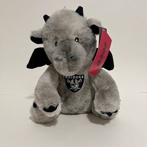 Raiders Las Vegas Oakland Silver Black Dragon NFL Football Roughly 10" Plush
